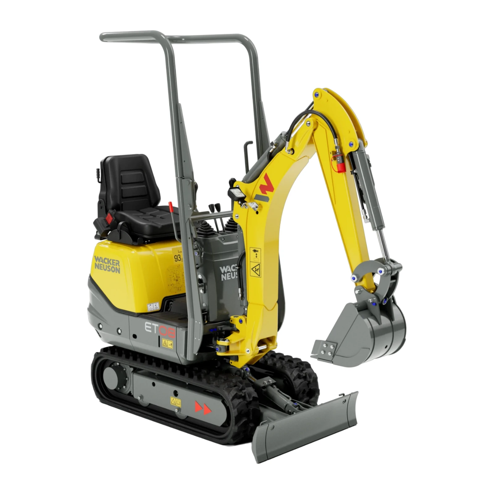 Wacker Neuson ET08 miniescavatore cingolato giallo su fondo bianco per noleggio a Matera Gruppo Festa